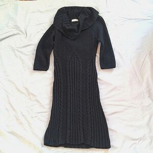 Anthropologie Sleeping on Snow Black Sweater Dress